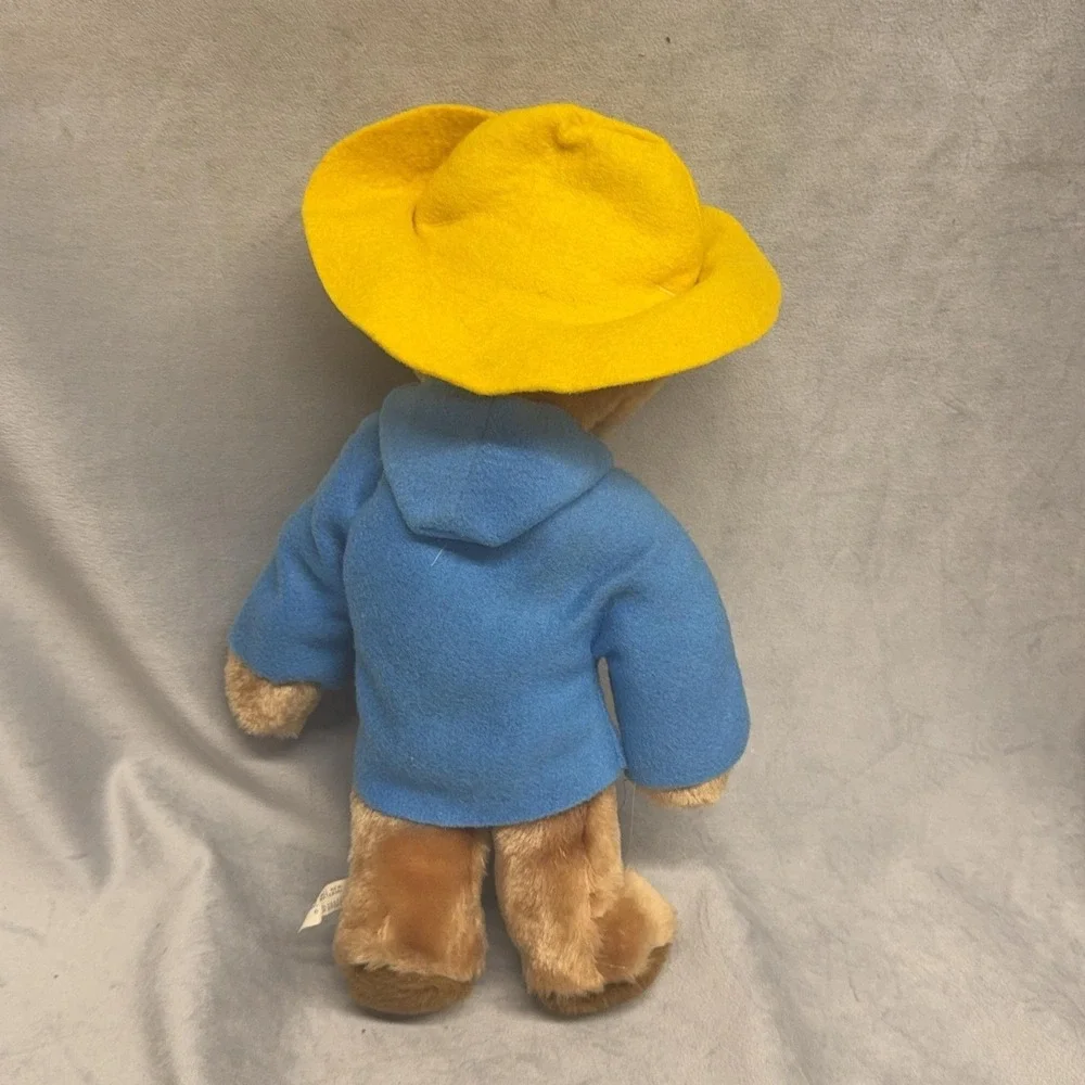 Vintage Eden Toys Paddington Bear Plush Doll Small Brown‎ Blue Coat Yellow Hat